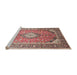 Sideview of Machine Washable Traditional Light French Beige Brown Rug, wshtr189