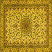 Square Medallion Yellow Traditional Rug, tr1890yw