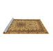 Sideview of Machine Washable Medallion Brown Traditional Rug, wshtr1890brn