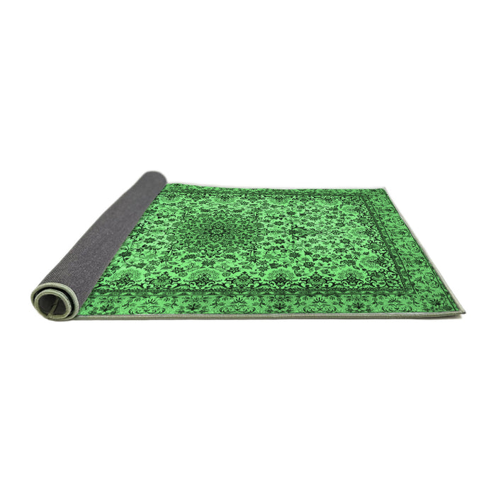 Sideview of Medallion Emerald Green Traditional Rug, tr1890emgrn