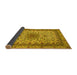 Sideview of Medallion Yellow Traditional Rug, tr1890yw