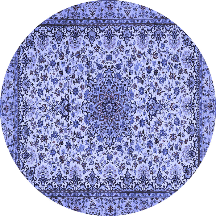 Round Medallion Blue Traditional Rug, tr1890blu
