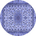 Round Medallion Blue Traditional Rug, tr1890blu