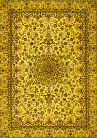 Medallion Yellow Traditional Rug, tr1890yw