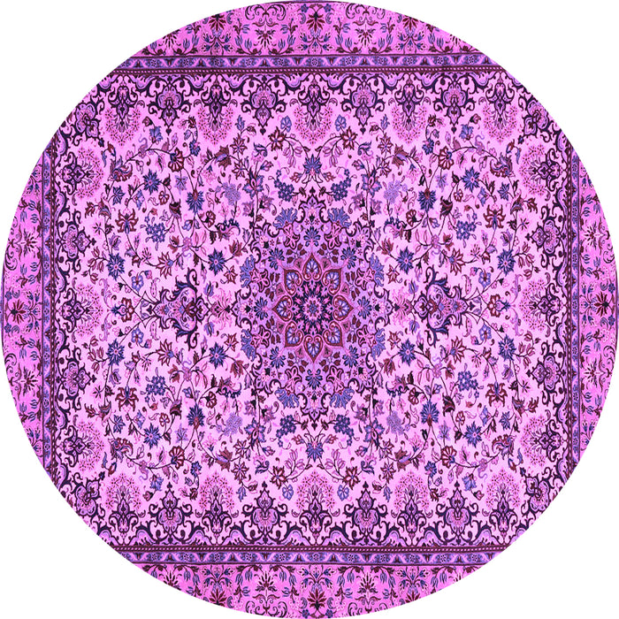 Round Medallion Purple Traditional Rug, tr1890pur