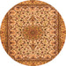 Square Medallion Orange Traditional Rug, tr1890org