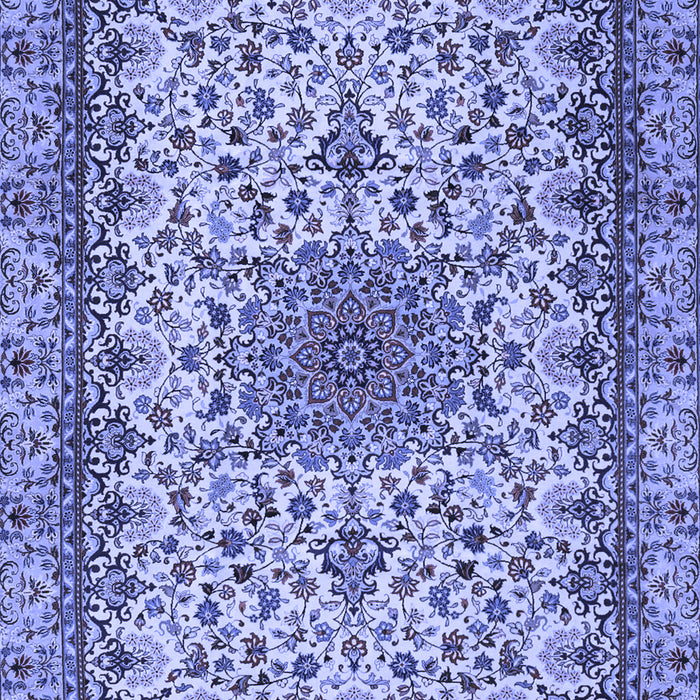 Machine Washable Medallion Blue Traditional Rug, wshtr1890blu