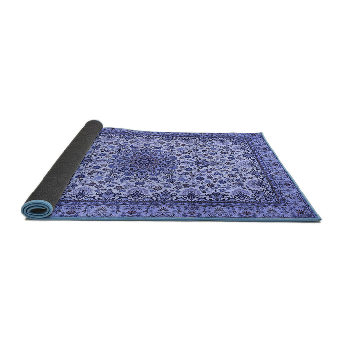 Sideview of Medallion Blue Traditional Rug, tr1890blu