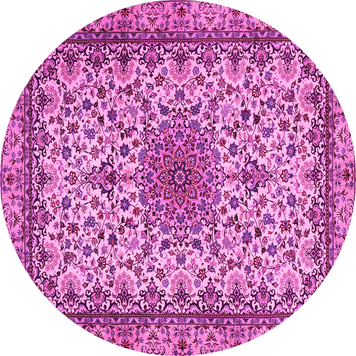 Round Medallion Pink Traditional Rug, tr1890pnk