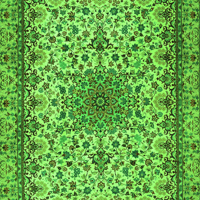Medallion Green Traditional Rug, tr1890grn