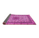 Sideview of Medallion Pink Traditional Rug, tr1890pnk