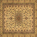 Square Medallion Brown Traditional Rug, tr1890brn