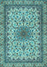 Medallion Light Blue Traditional Rug, tr1890lblu