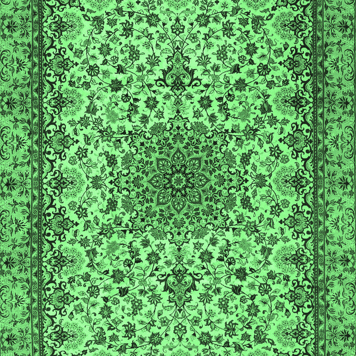 Medallion Emerald Green Traditional Rug, tr1890emgrn