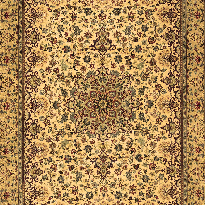 Machine Washable Medallion Brown Traditional Rug, wshtr1890brn