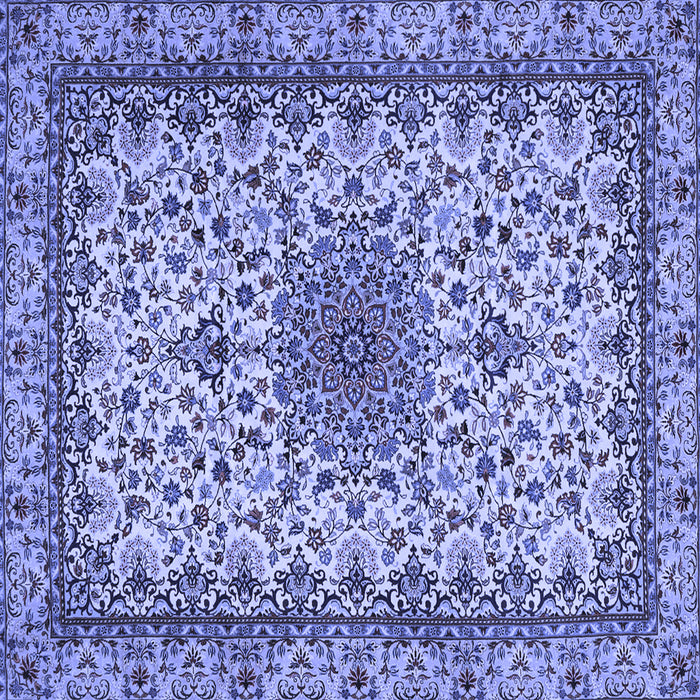 Square Medallion Blue Traditional Rug, tr1890blu
