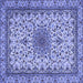 Square Medallion Blue Traditional Rug, tr1890blu