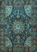 Medallion Light Blue Traditional Rug, tr1891lblu