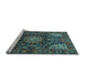 Sideview of Machine Washable Medallion Light Blue Traditional Rug, wshtr1891lblu