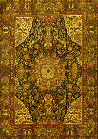 Medallion Yellow Traditional Rug, tr1891yw