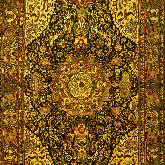 Medallion Yellow Traditional Rug, tr1891yw