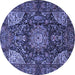 Round Medallion Blue Traditional Rug, tr1891blu