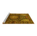 Sideview of Machine Washable Medallion Yellow Traditional Rug, wshtr1891yw