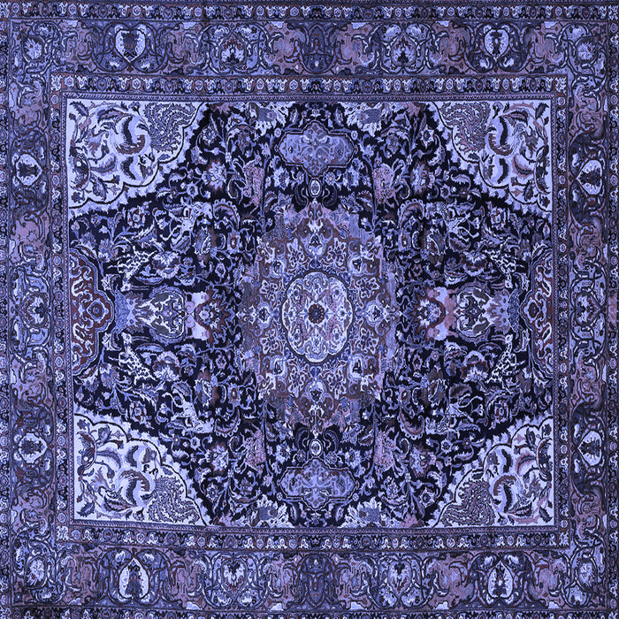 Square Medallion Blue Traditional Rug, tr1891blu