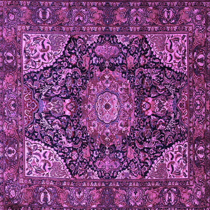 Square Medallion Purple Traditional Rug, tr1891pur