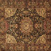 Square Medallion Brown Traditional Rug, tr1891brn