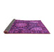 Sideview of Medallion Purple Traditional Rug, tr1891pur