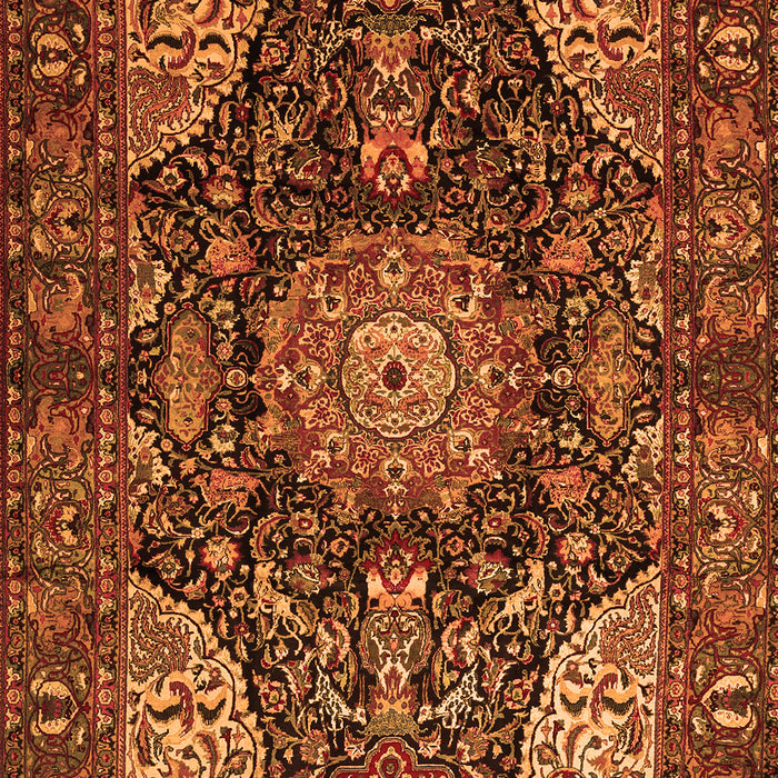 Medallion Orange Traditional Rug, tr1891org