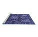 Sideview of Machine Washable Medallion Blue Traditional Rug, wshtr1891blu