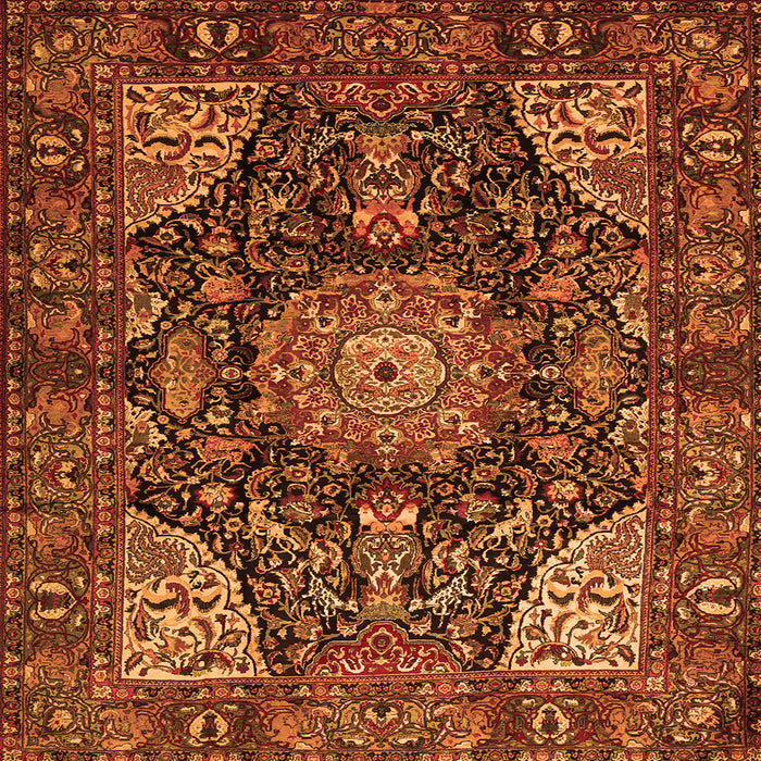 Serging Thickness of Medallion Orange Traditional Rug, tr1891org