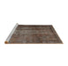 Sideview of Machine Washable Traditional Dark Almond Brown Rug, wshtr1892