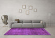 Machine Washable Persian Purple Traditional Area Rugs in a Living Room, wshtr1892pur