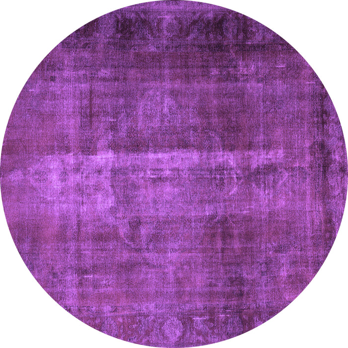Round Persian Purple Traditional Rug, tr1892pur