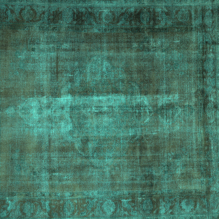 Square Machine Washable Persian Turquoise Traditional Area Rugs, wshtr1892turq