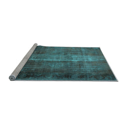 Sideview of Machine Washable Persian Light Blue Traditional Rug, wshtr1892lblu