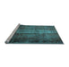 Sideview of Machine Washable Persian Light Blue Traditional Rug, wshtr1892lblu