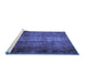 Sideview of Machine Washable Persian Blue Traditional Rug, wshtr1892blu