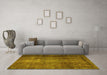 Machine Washable Persian Yellow Traditional Rug in a Living Room, wshtr1892yw