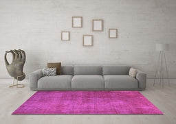 Machine Washable Persian Purple Traditional Area Rugs in a Living Room, wshtr1893pur