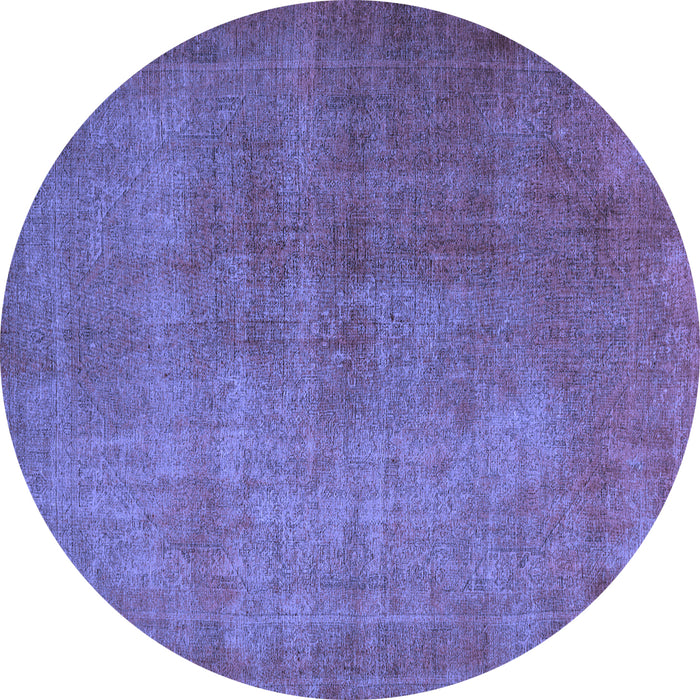 Round Persian Blue Traditional Rug, tr1893blu