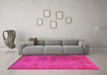 Machine Washable Persian Pink Traditional Rug in a Living Room, wshtr1893pnk