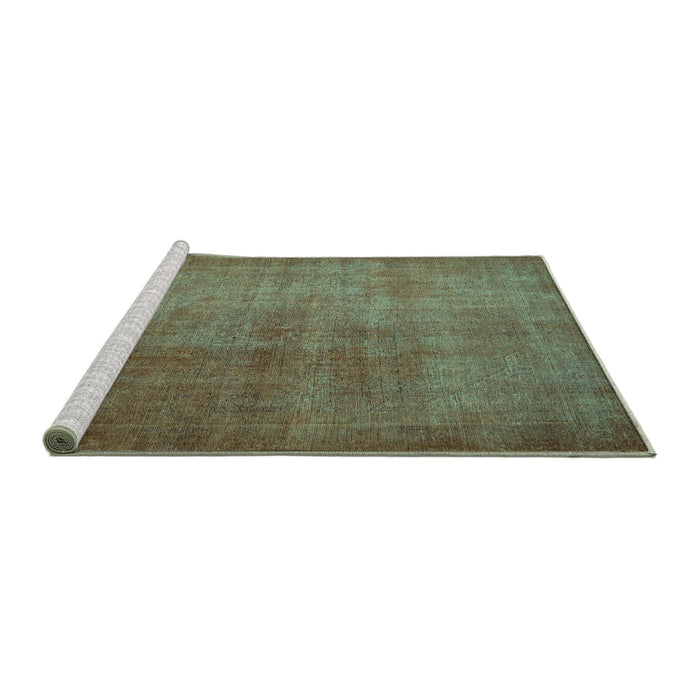 Sideview of Machine Washable Persian Turquoise Traditional Area Rugs, wshtr1893turq