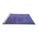 Sideview of Machine Washable Persian Blue Traditional Rug, wshtr1893blu