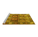 Sideview of Machine Washable Persian Yellow Traditional Rug, wshtr1894yw