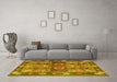 Machine Washable Persian Yellow Traditional Rug in a Living Room, wshtr1894yw