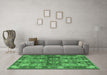 Machine Washable Persian Emerald Green Traditional Area Rugs in a Living Room,, wshtr1894emgrn